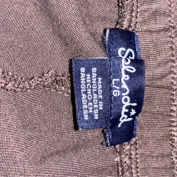 Splendid Brown Jogging Style Pants Women’s Large Elastic Drawstring Waist Pocket - Picture 2 of 8